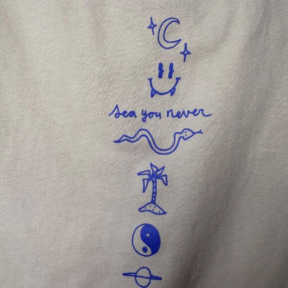 VTG ONeill Junior Women’s XXS Graphic Tee Surfboard & "Sea You Never" Beige Beac - Picture 2 of 6